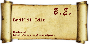 Bródi Edit névjegykártya